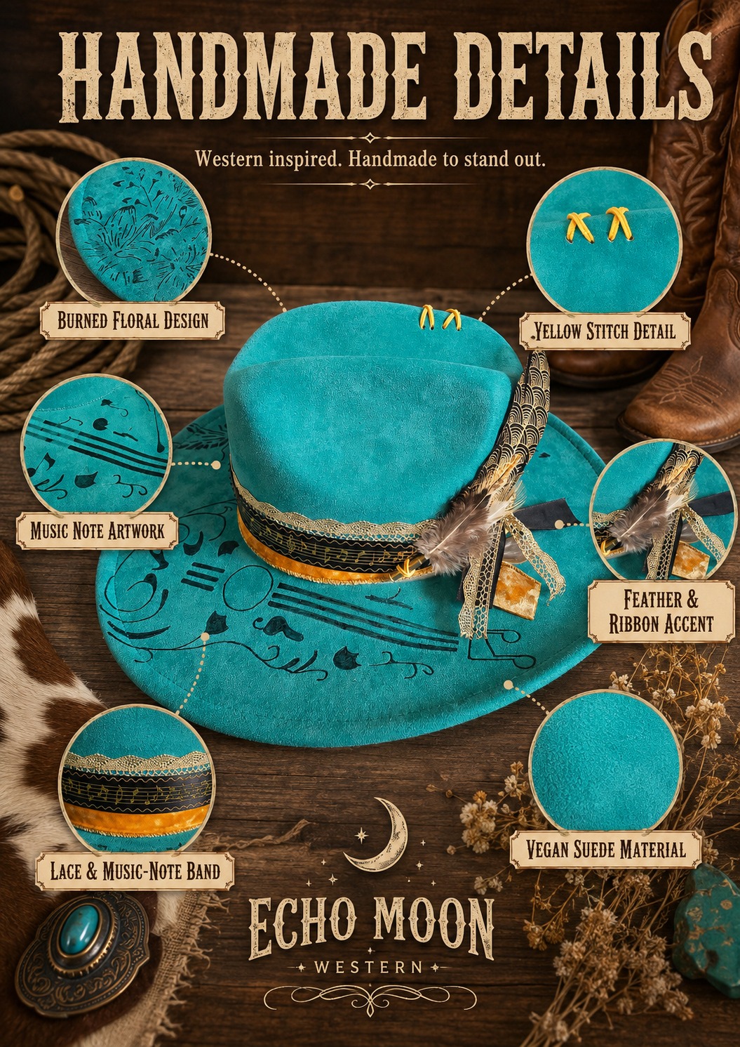Music loving cowboy hat