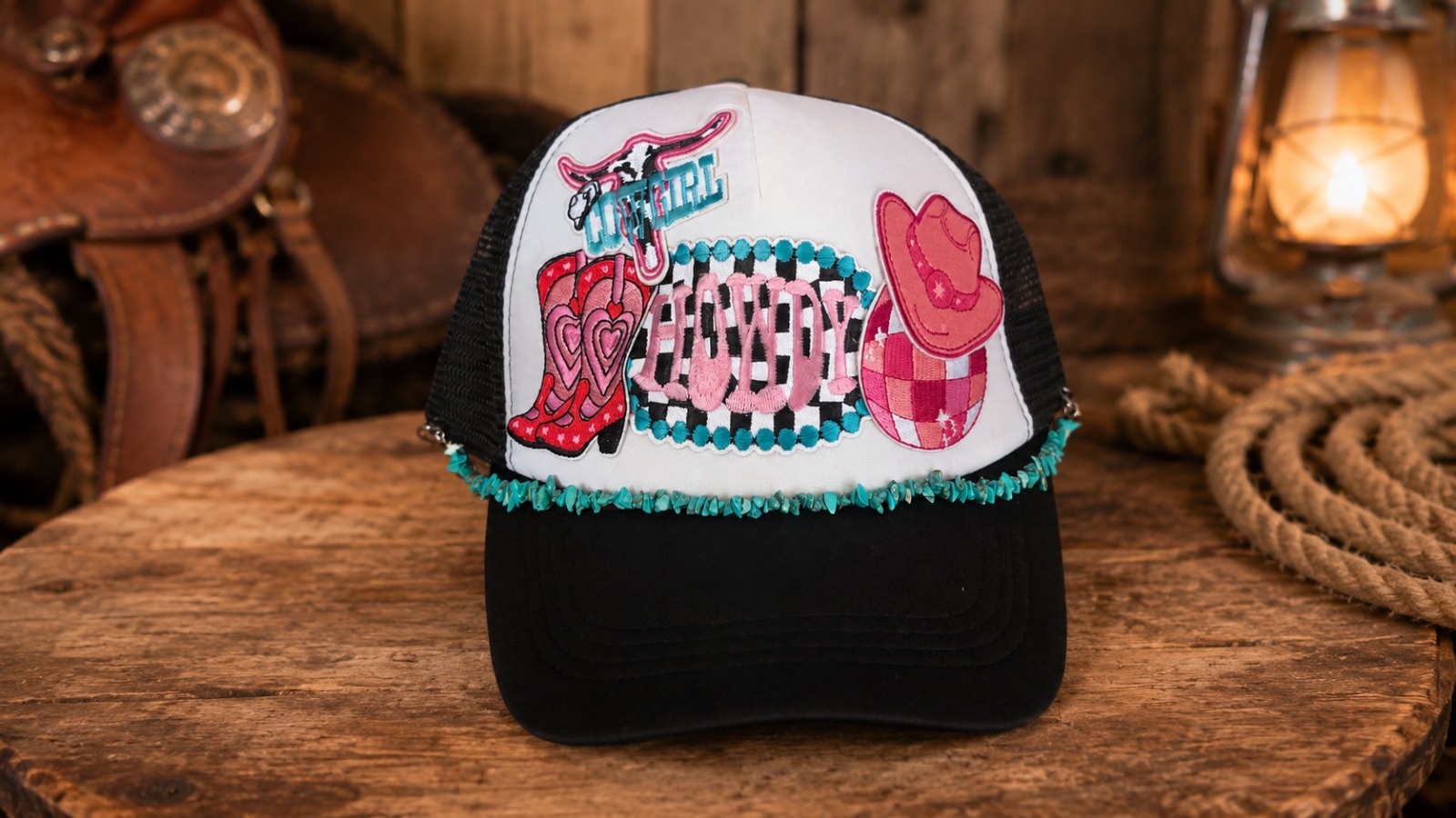 Pink Howdy trucker hat